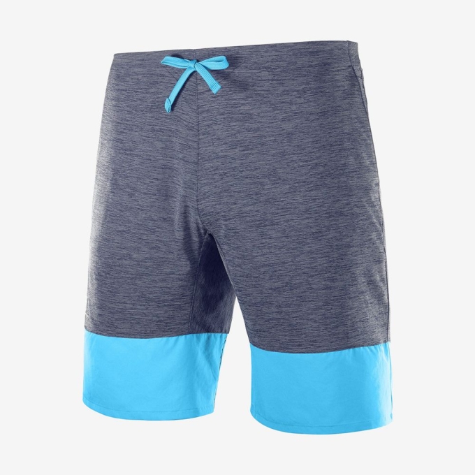 Grey / Sky Blue Salomon XA TRAINING Men's Shorts | AE-307HYSL