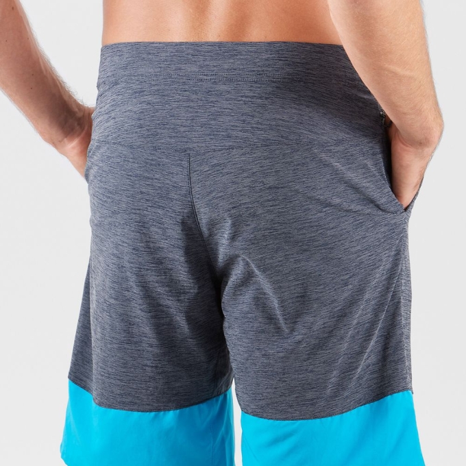 Grey / Sky Blue Salomon XA TRAINING Men's Shorts | AE-307HYSL