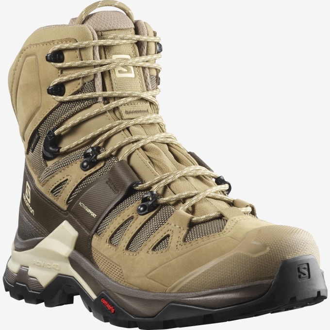 Khaki Salomon QUEST 4 GORE-TEX Men's Hiking Boots | AE-317KWCU