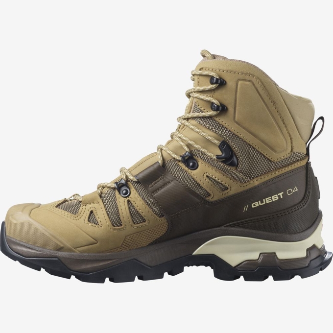 Khaki Salomon QUEST 4 GORE-TEX Men's Hiking Boots | AE-317KWCU