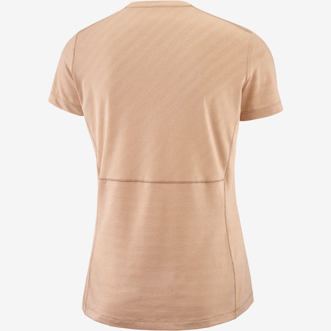 Khaki Salomon XA W Short Sleeve Women's T Shirts | AE-873OIUF