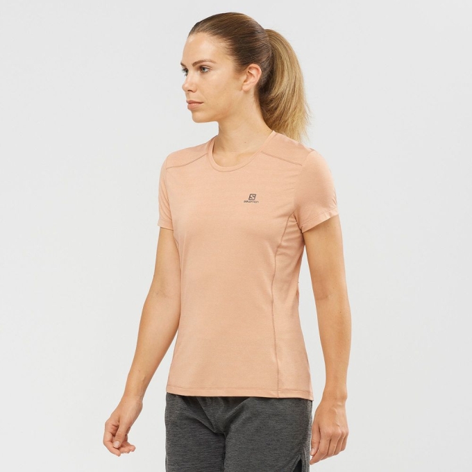 Khaki Salomon XA W Short Sleeve Women's T Shirts | AE-873OIUF