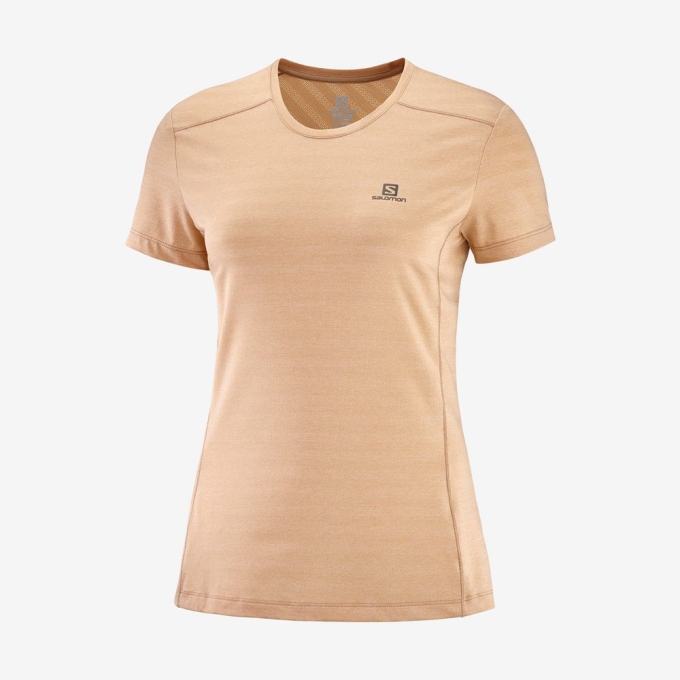 Khaki Salomon XA W Short Sleeve Women's T Shirts | AE-873OIUF