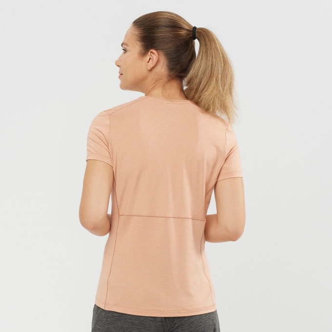 Khaki Salomon XA W Short Sleeve Women's T Shirts | AE-873OIUF