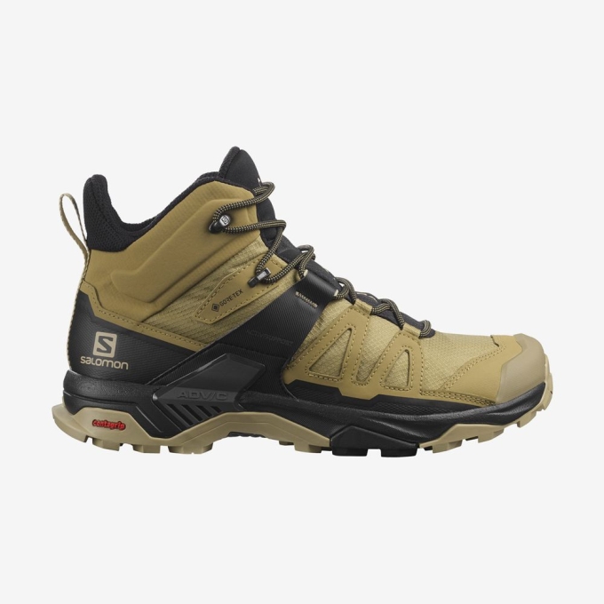 Khaki Salomon X ULTRA 4 MID GORE-TEX Men\'s Hiking Boots | AE-269BECI