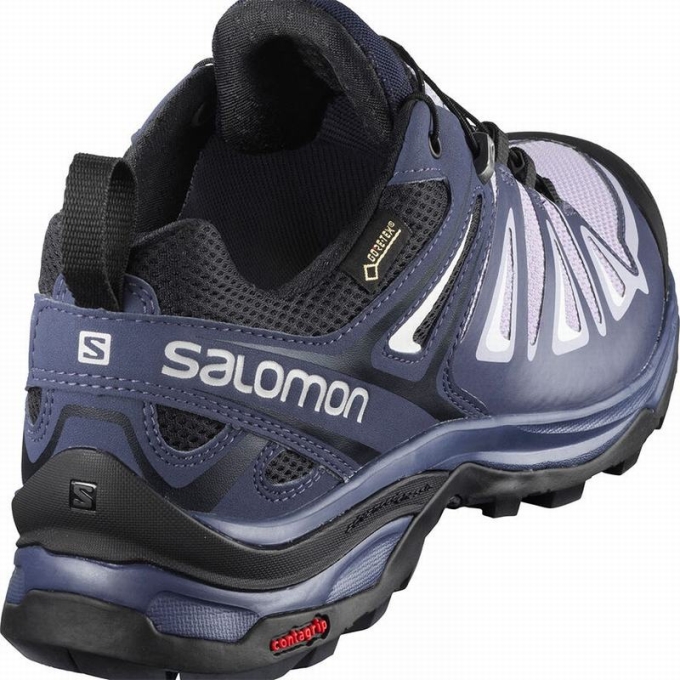 Lavender / Blue Salomon X ULTRA 3 GORE-TEX Women's Hiking Shoes | AE-268PSAR