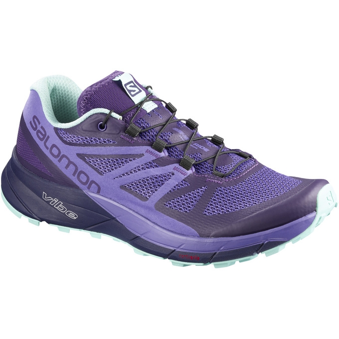 Lavender Salomon SENSE RIDE W Women\'s Trail Running Shoes | AE-019QFJS