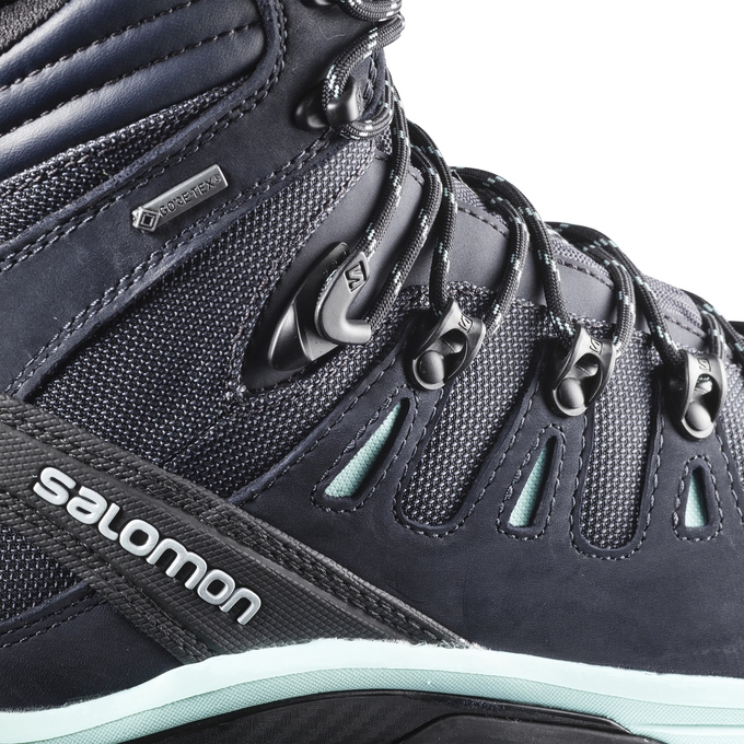 Light Turquoise / Black Salomon QUEST 4D 3 GTX W Women's Hiking Boots | AE-857WBGA