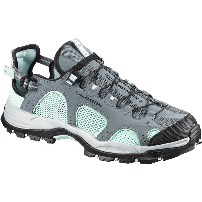 Light Turquoise / Grey Salomon TECHAMPHIBIAN 3 W Women\'s Water Shoes | AE-598NOQE