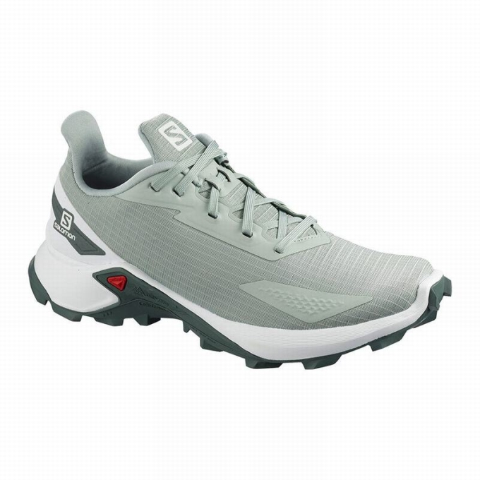 Light Turquoise Grey / White Salomon ALPHACROSS BLAST Women\'s Trail Running Shoes | AE-648WSXF