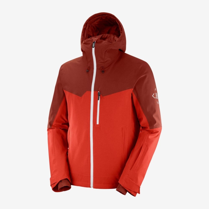 Maroon Salomon UNTRACKED Ski Men's Jackets | AE-328VFJP