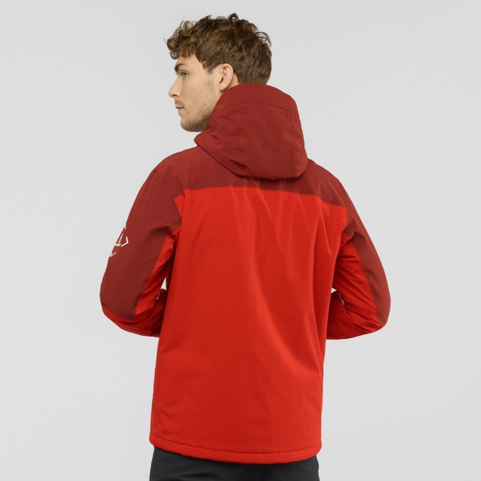 Maroon Salomon UNTRACKED Ski Men's Jackets | AE-328VFJP