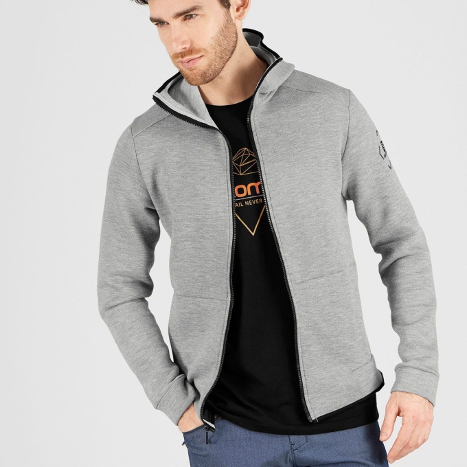 Mid Grey Salomon ESSENTIAL WARM Men's Midlayers | AE-167PJSK