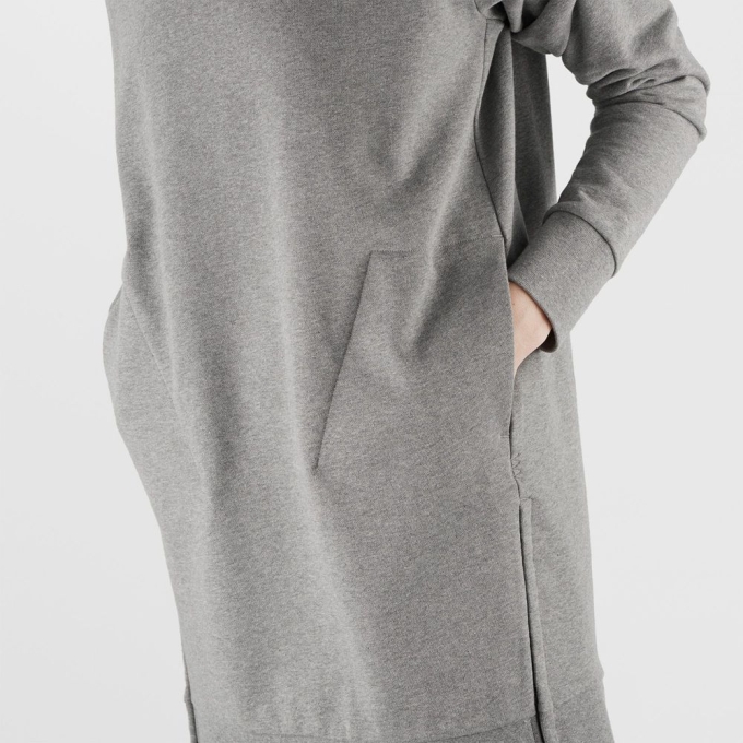 Mid Grey Salomon OUTLIFE DRESS W Dress Women's Hoodie | AE-210KTQE