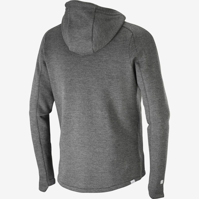 Mid Grey Salomon OUTLIFE TECH LS FZ MID HOODIE M Men's Midlayers | AE-592MDHK