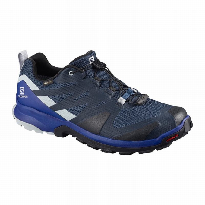 Navy / Black Salomon XA ROGG GTX Men\'s Hiking Shoes | AE-827OAID