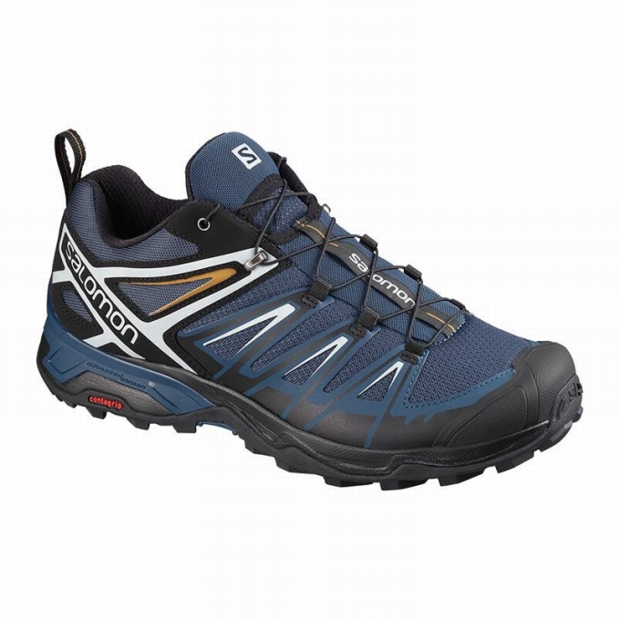 Navy / Black Salomon X ULTRA 3 Men\'s Hiking Shoes | AE-870SWIK