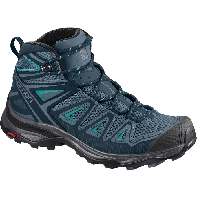 Navy / Black Salomon X ULTRA MID 3 AERO W Women\'s Hiking Shoes | AE-145KTDJ