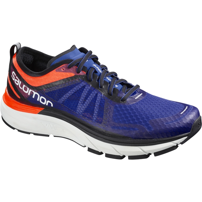 Navy / Black / White Salomon SONIC RA MAX Men\'s Running Shoes | AE-697GRNO