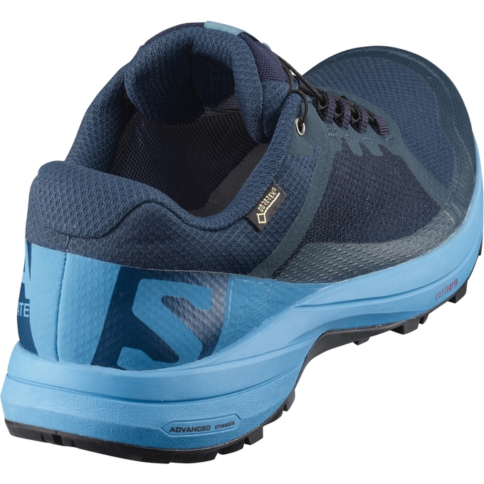 Navy / Blue Salomon XA ELEVATE GTX Men's Trail Running Shoes | AE-982ALNI