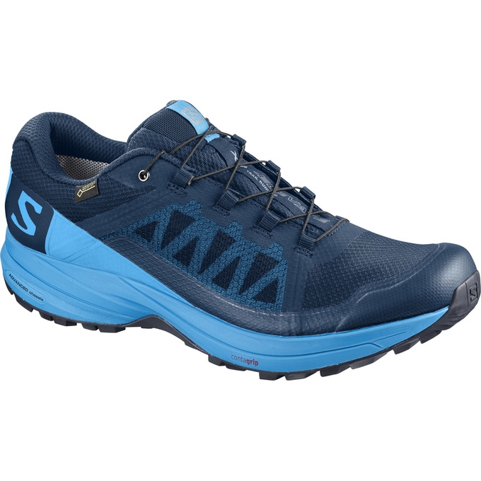 Navy / Blue Salomon XA ELEVATE GTX Men\'s Trail Running Shoes | AE-982ALNI