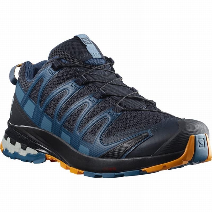 Navy / Blue Salomon XA PRO 3D V8 Men's Hiking Shoes | AE-624AIQN