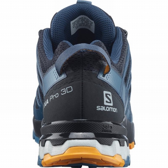 Navy / Blue Salomon XA PRO 3D V8 Men's Hiking Shoes | AE-624AIQN