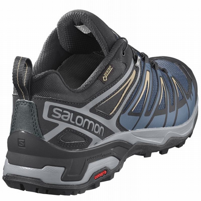 Navy / Blue Salomon X ULTRA 3 GORE-TEX Men's Hiking Shoes | AE-981HFZE