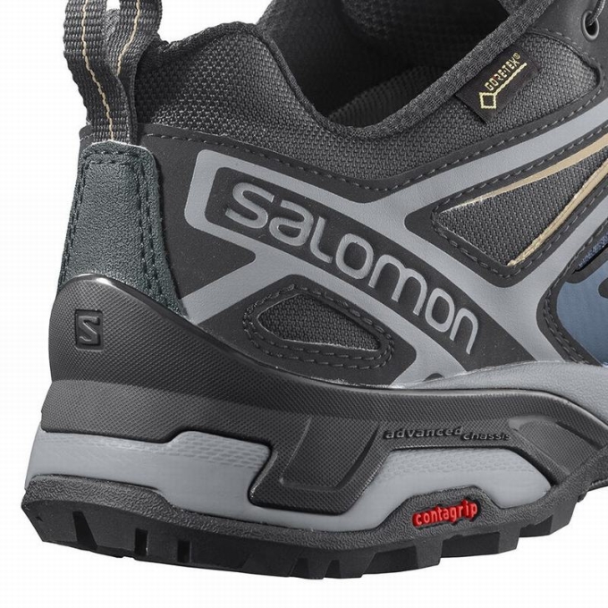 Navy / Blue Salomon X ULTRA 3 GORE-TEX Men's Hiking Shoes | AE-981HFZE