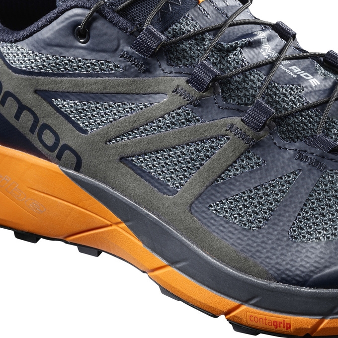 Navy / Orange Salomon SENSE RIDE Men's Trail Running Shoes | AE-931VWSL