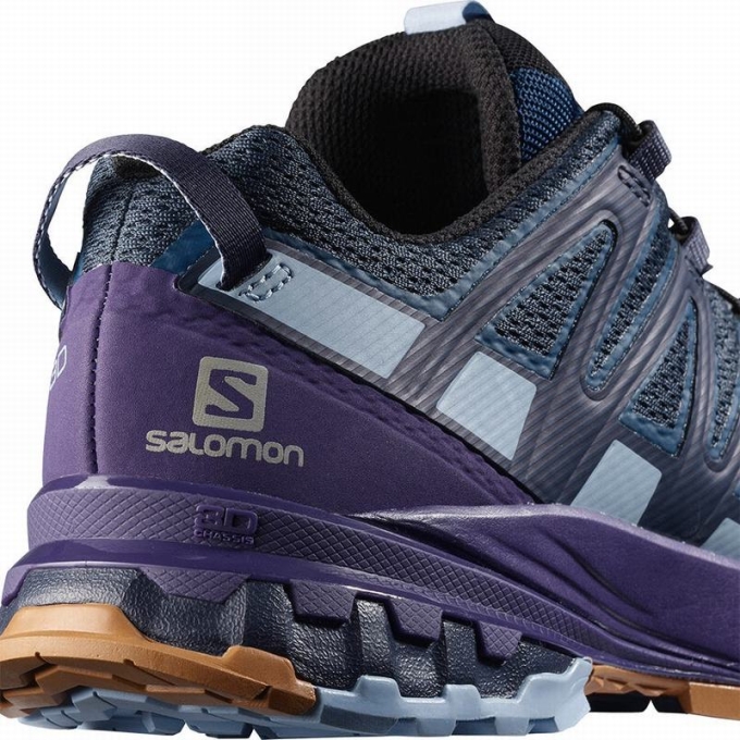 Navy / Purple Indigo Salomon XA PRO 3D V8 Women's Trail Running Shoes | AE-236MDOA