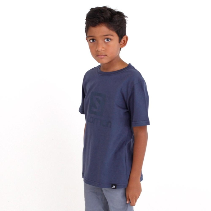 Navy Salomon ACHIEVE SS TE B Kids' T Shirts | AE-738WPXA