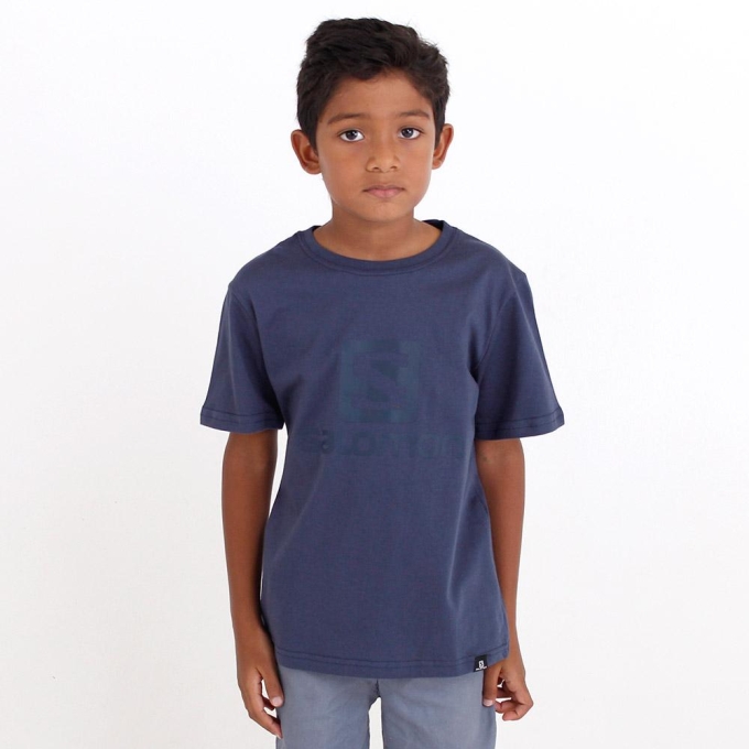 Navy Salomon ACHIEVE SS TE B Kids' T Shirts | AE-738WPXA