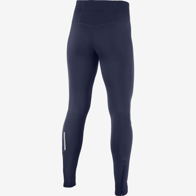 Navy Salomon AGILE LONG Men's Tights | AE-498EZTH