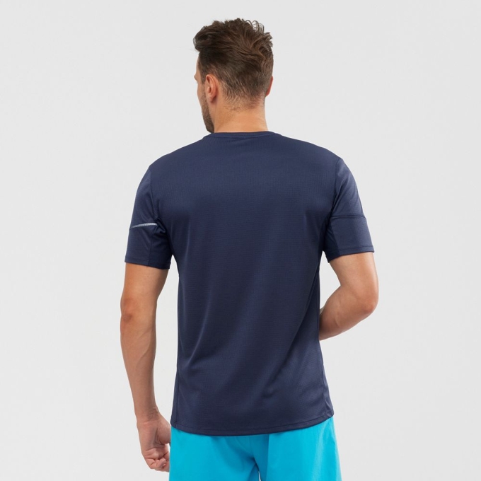 Navy Salomon AGILE Men's Tops | AE-162BOXY