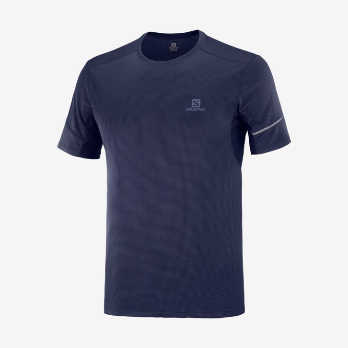 Navy Salomon AGILE Men's Tops | AE-162BOXY