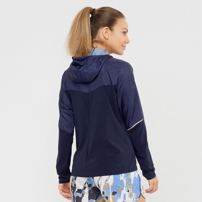 Navy Salomon AGILE WIND Women's Jackets | AE-456HBIG