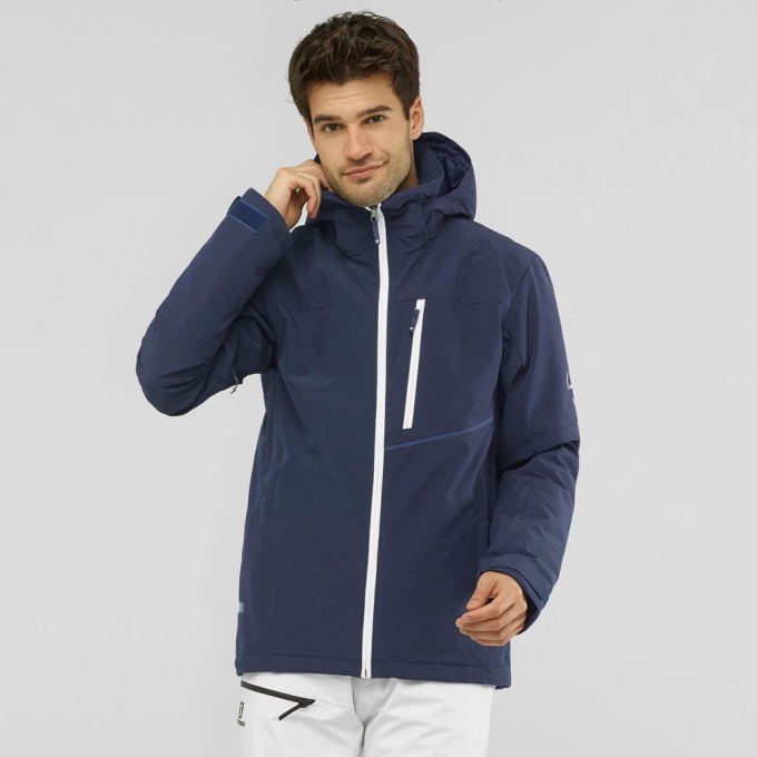 Navy Salomon BLAST M Ski Men's Jackets | AE-045WBRN