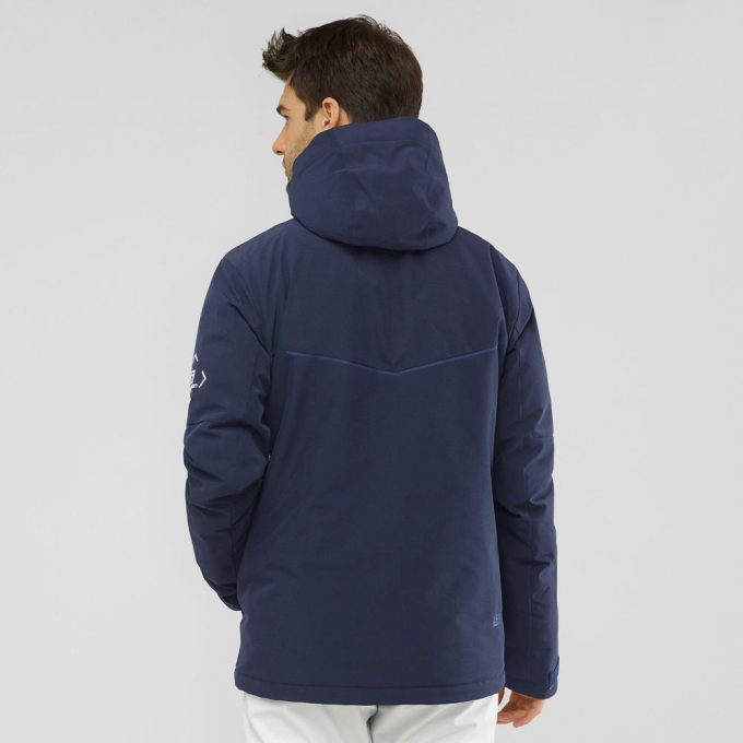 Navy Salomon BLAST M Ski Men's Jackets | AE-045WBRN