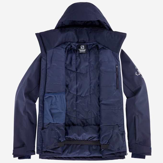 Navy Salomon BLAST M Ski Men's Jackets | AE-045WBRN