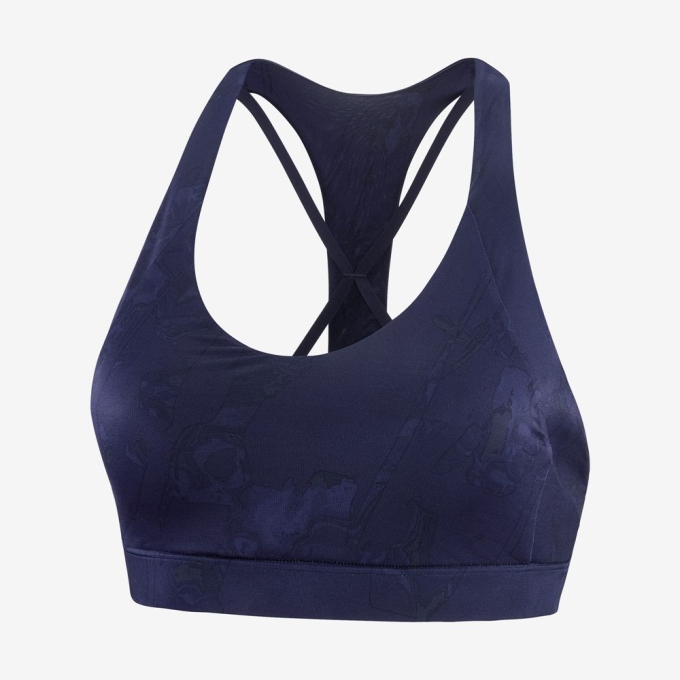 Navy Salomon COMET W Sport Women's Sports Bras | AE-195AINK