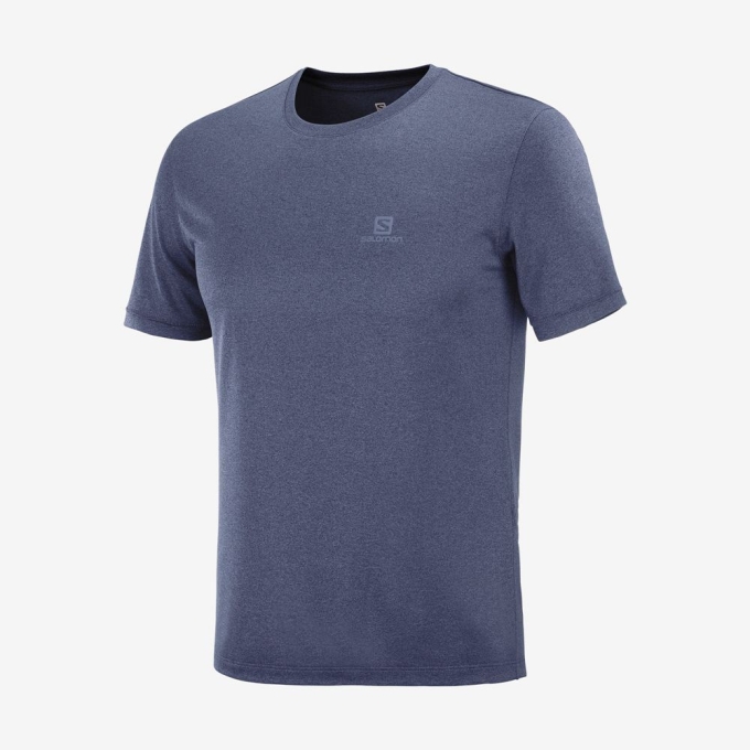 Navy Salomon EXPLORE M Short Sleeve Men's T Shirts | AE-217SDGX