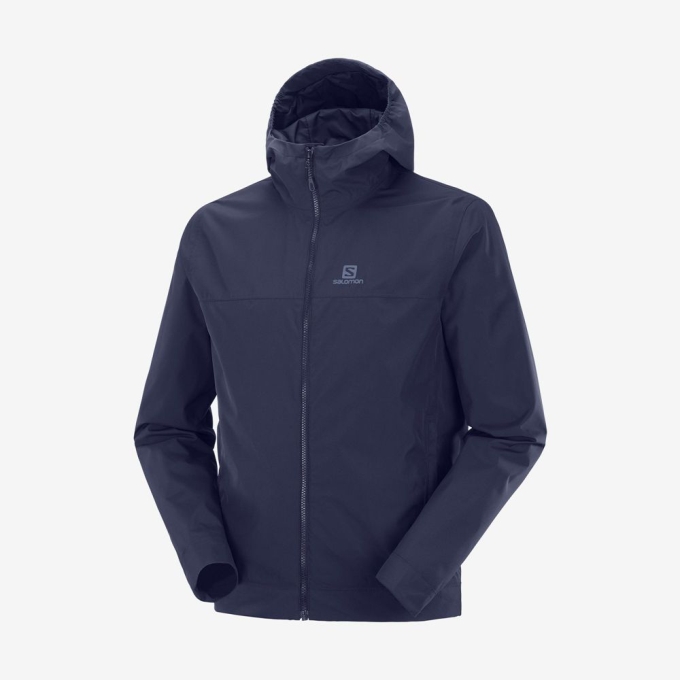 Navy Salomon EXPLORE WATERPROOF 2L M Men's Jackets | AE-950VOGR