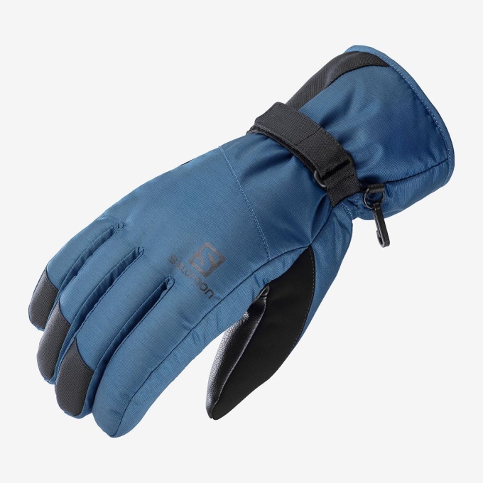 Navy Salomon FORCE DRY M Men's Gloves | AE-981ZSKC