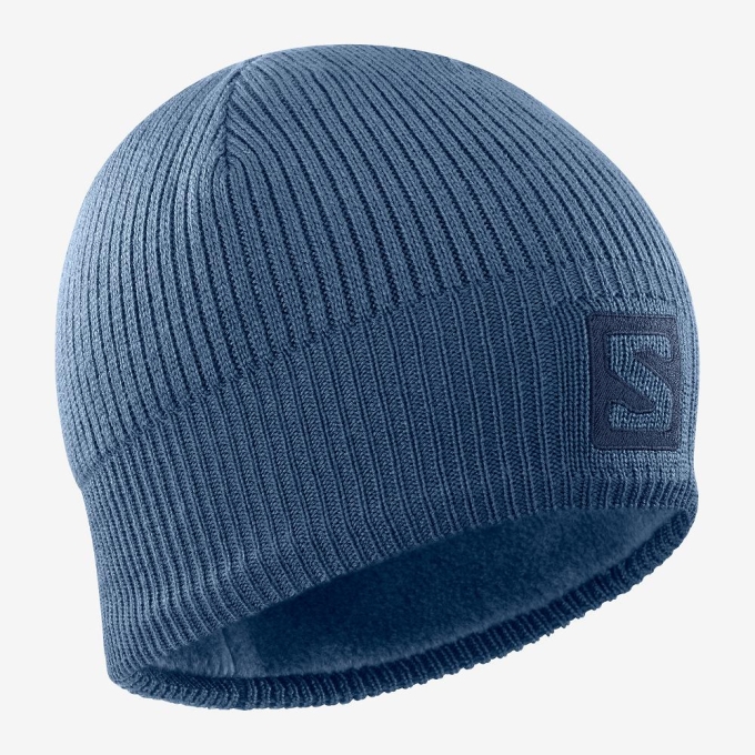 Navy Salomon LOGO Men's Hats | AE-396DMUT