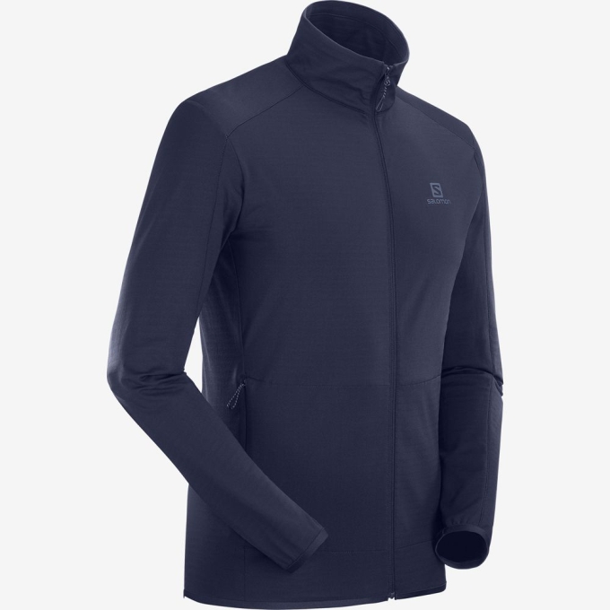 Navy Salomon Men's Midlayers | AE-946TSBJ