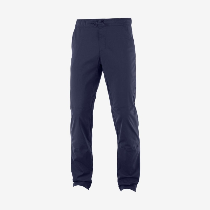 Navy Salomon OUTRACK TAPERED Men's Pants | AE-854JBSU