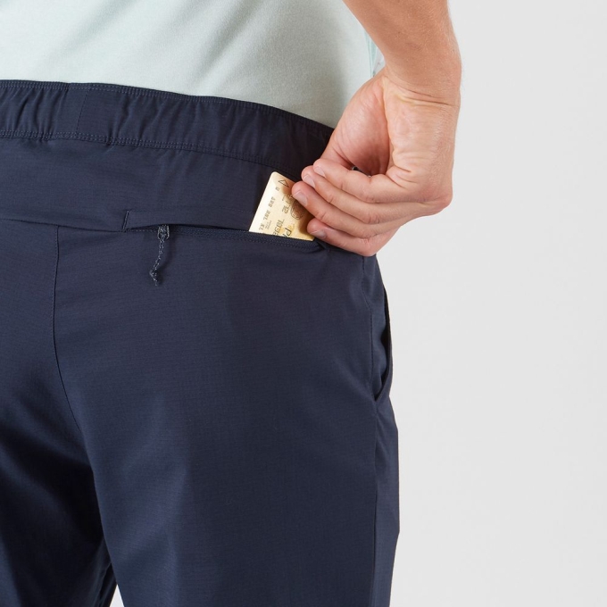 Navy Salomon OUTRACK TAPERED Men's Pants | AE-854JBSU