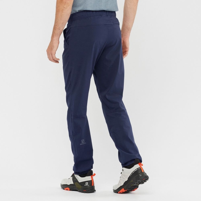 Navy Salomon OUTRACK TAPERED Men's Pants | AE-854JBSU