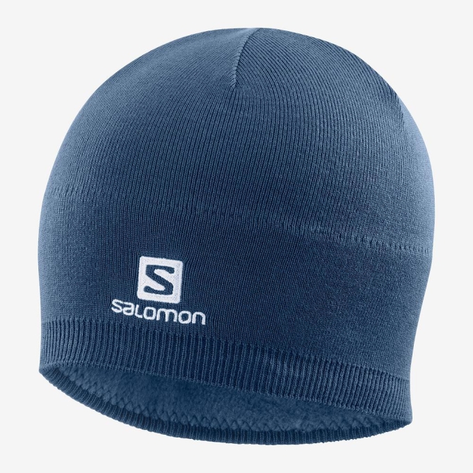 Navy Salomon RS WARM Men\'s Hats | AE-573EAHO